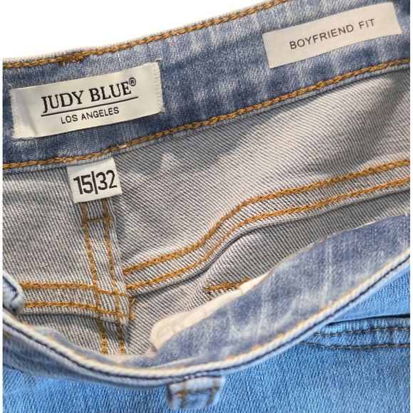 Judy Blue Distressed Blue Jeans Boyfriend Destroyed Light Wash 15 32 14 Ankle - Picture 4 of 16